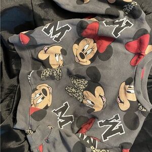 Disney Minnie Mouse Graphic Sweatshirt - Gray with Red Accents